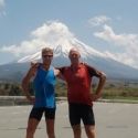 Met zijn tweeen voor de Mount Fuji