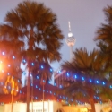KL tower, by night